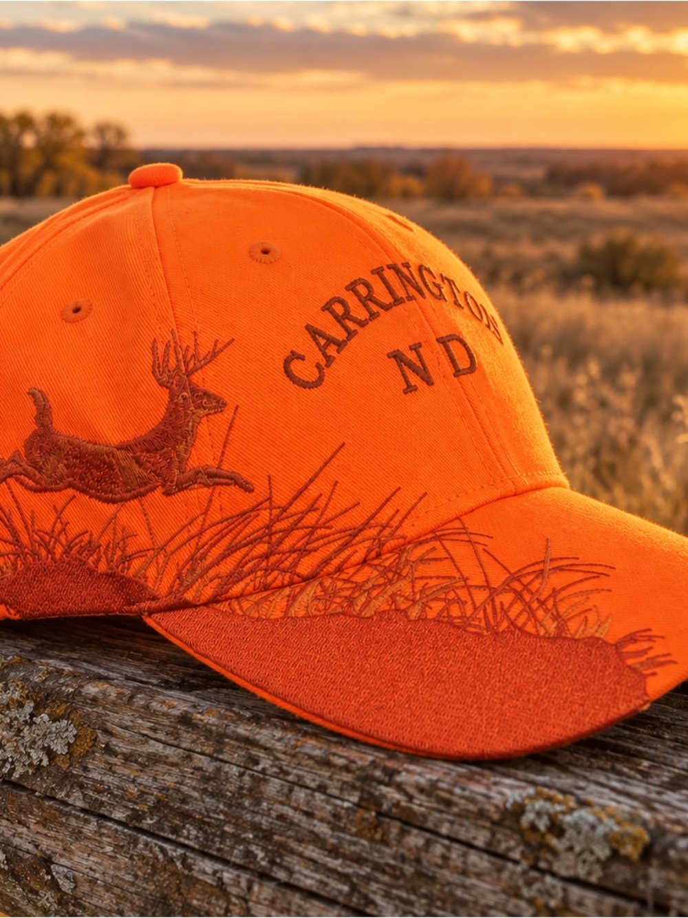 Blaze Orange Deer Hunting Hat Carrington ND Embroidered Buck DRI DUCK